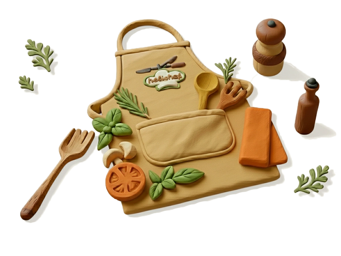 HeliChef apron in action